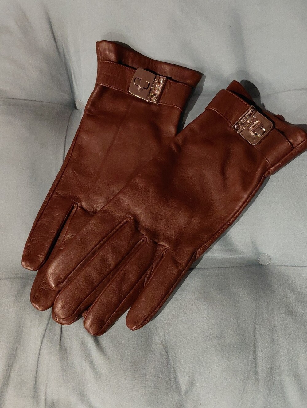 Michael Kors Brown Leather Gloves